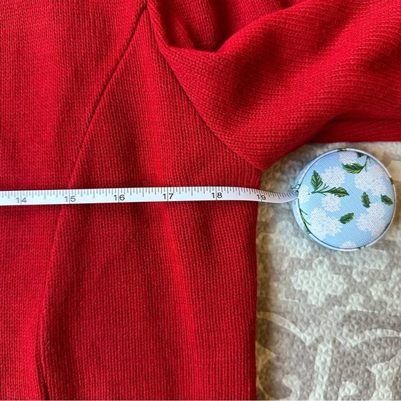Matthew & David Vintage 90s Red Knit Gold Toned Button Cardigan Sweater Size 10 - Picture 8 of 9